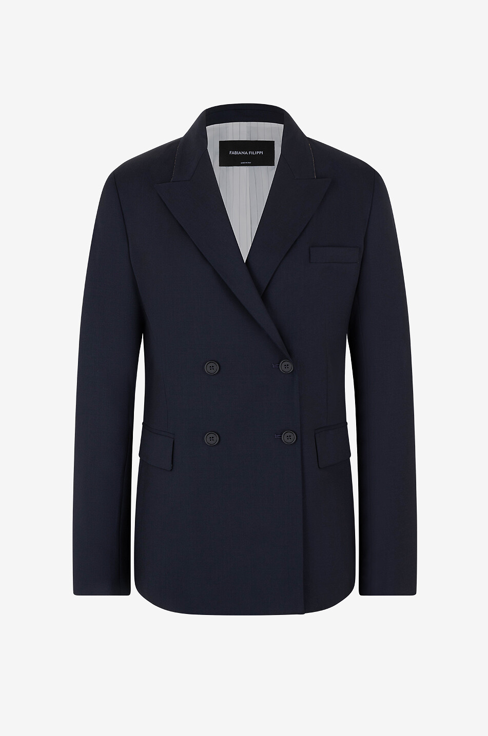 FABIANA FILIPPI Zweireihiger Wollblazer mit Diamanté-Faden Damen DUNKELBLAU 1