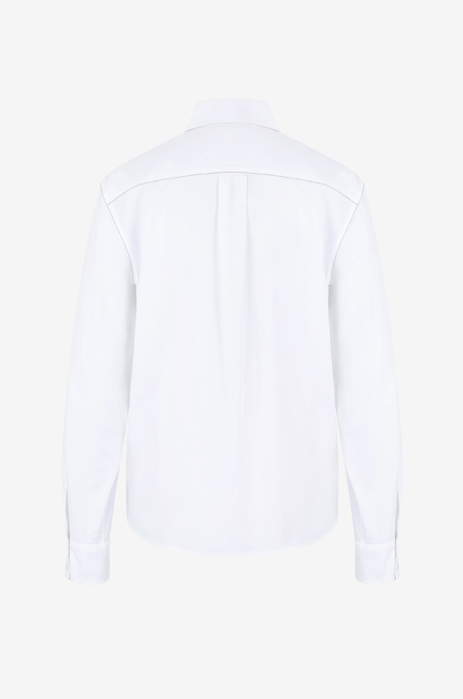 FABIANA FILIPPI Chemise cintrée en popeline à fil diamanté Femme BLANC 2
