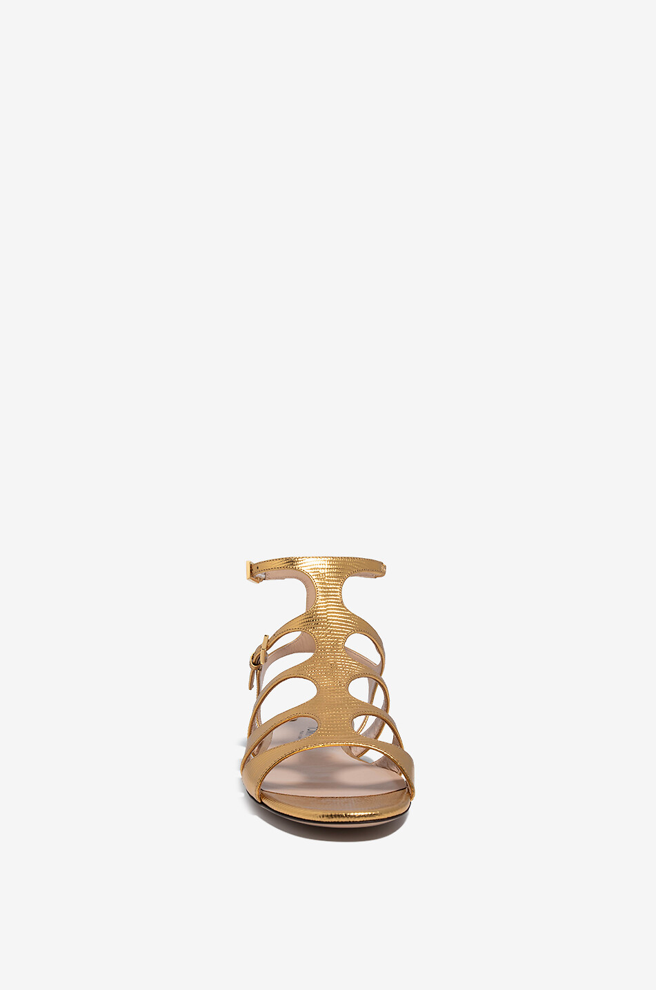 TOM FORD Paradis 05 flat lizard-embossed gold-tone sandals Women GOLDEN 2