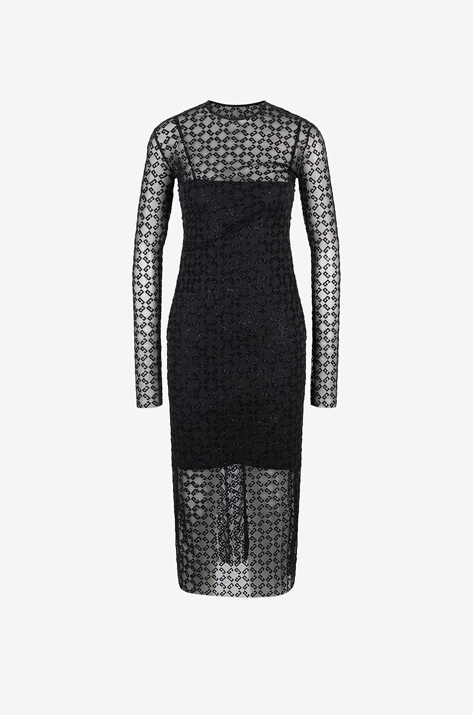GIVENCHY Figurbetontes Tüllkleid Shiny Monogramme 72 Damen SCHWARZ 1