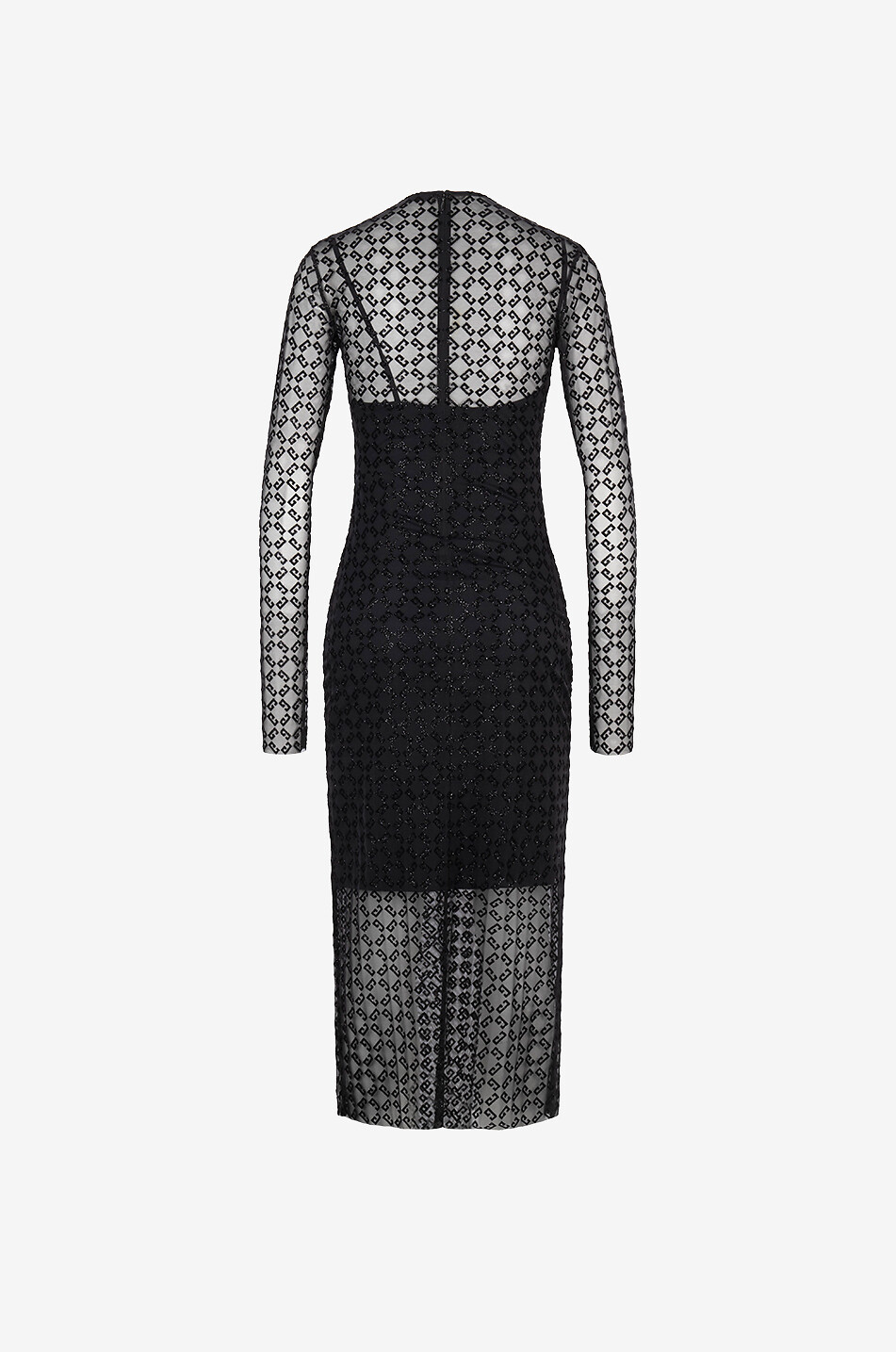 GIVENCHY Figurbetontes Tüllkleid Shiny Monogramme 72 Damen SCHWARZ 2