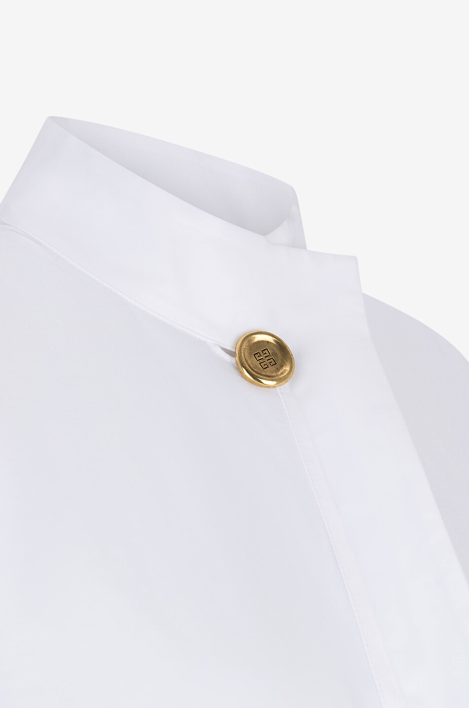 GIVENCHY T-shirt bi-matière à col boutonné 4G Femme BLANC 3
