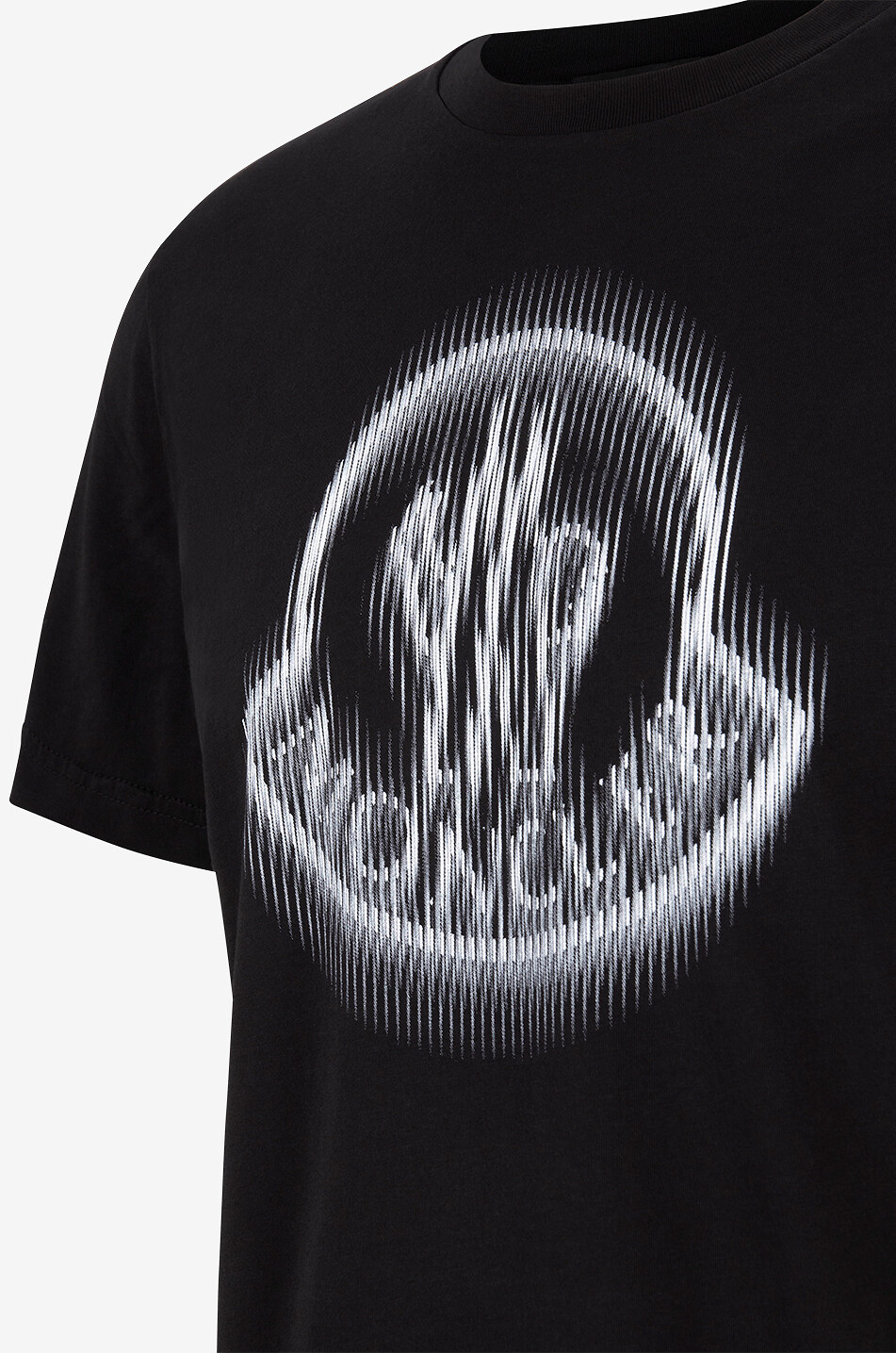 MONCLER Kurzarm-T-Shirt mit verschwommenem Logo Herren SCHWARZ 3