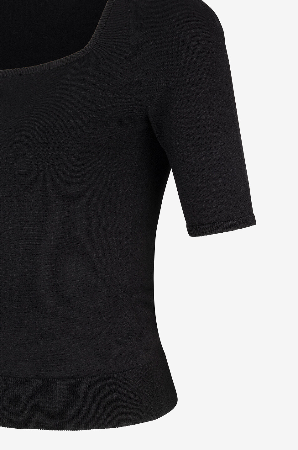 ALEXANDER McQUEEN Top en maille fine à col carré sans coutures Femme NOIR 3