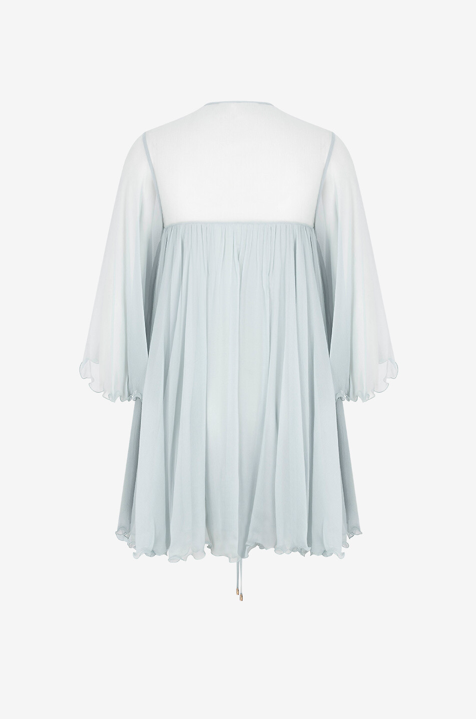 CHLOE Silk chiffon pleated mini dress Women GREY 2