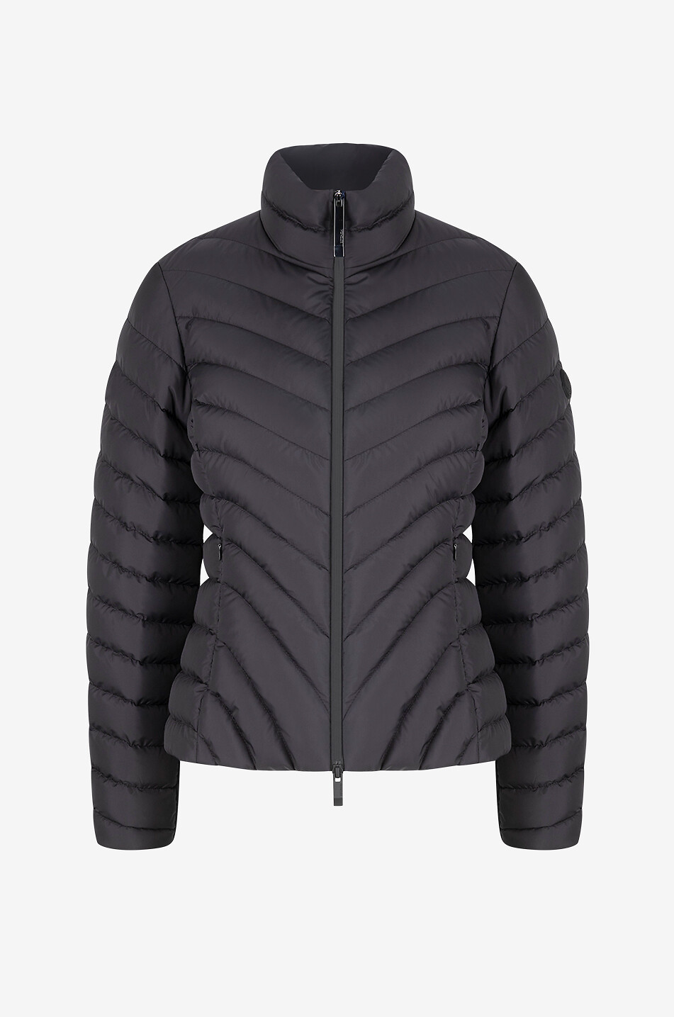 MONCLER Taillierte kurze diagonal gesteppte Daunenjacke Grange Damen SCHWARZ 1