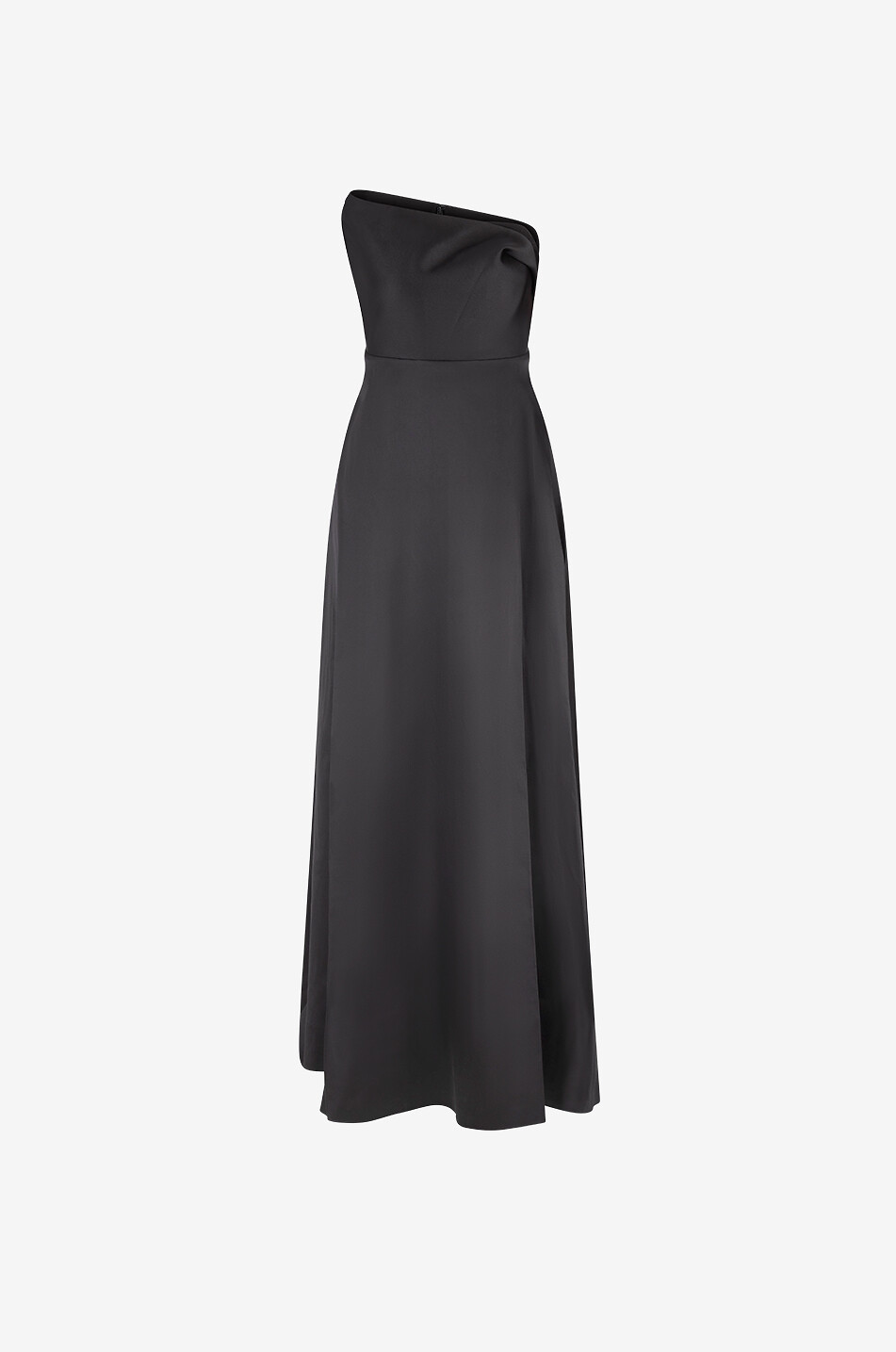 ROLAND MOURET Langes ausgestelltes Bustierkleid aus Taft Damen SCHWARZ 1
