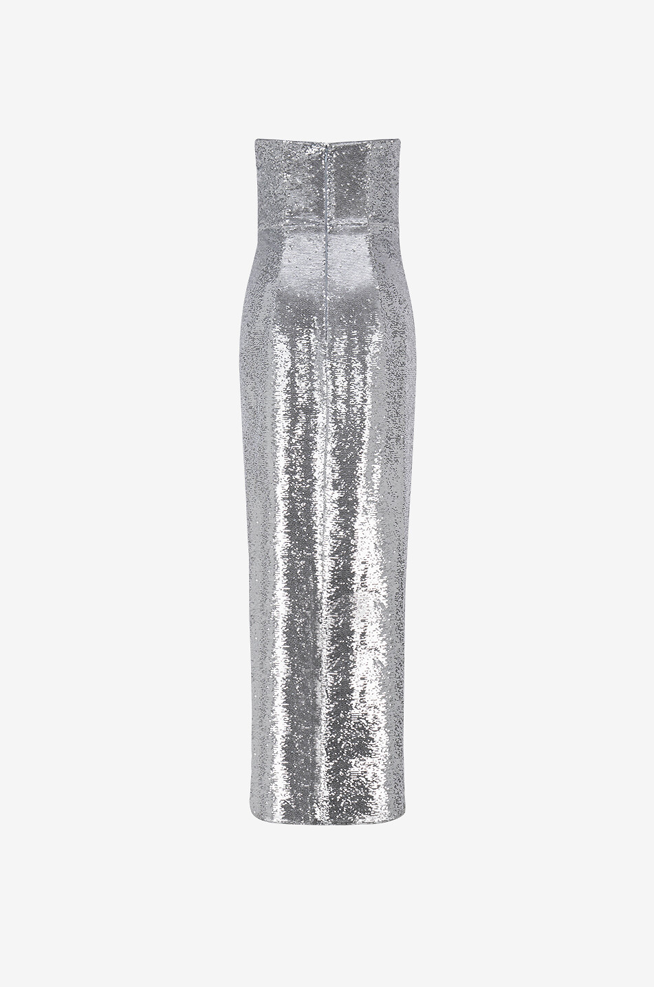 ROLAND MOURET Buckle fitted strapless sequin dress Women SILVER 2