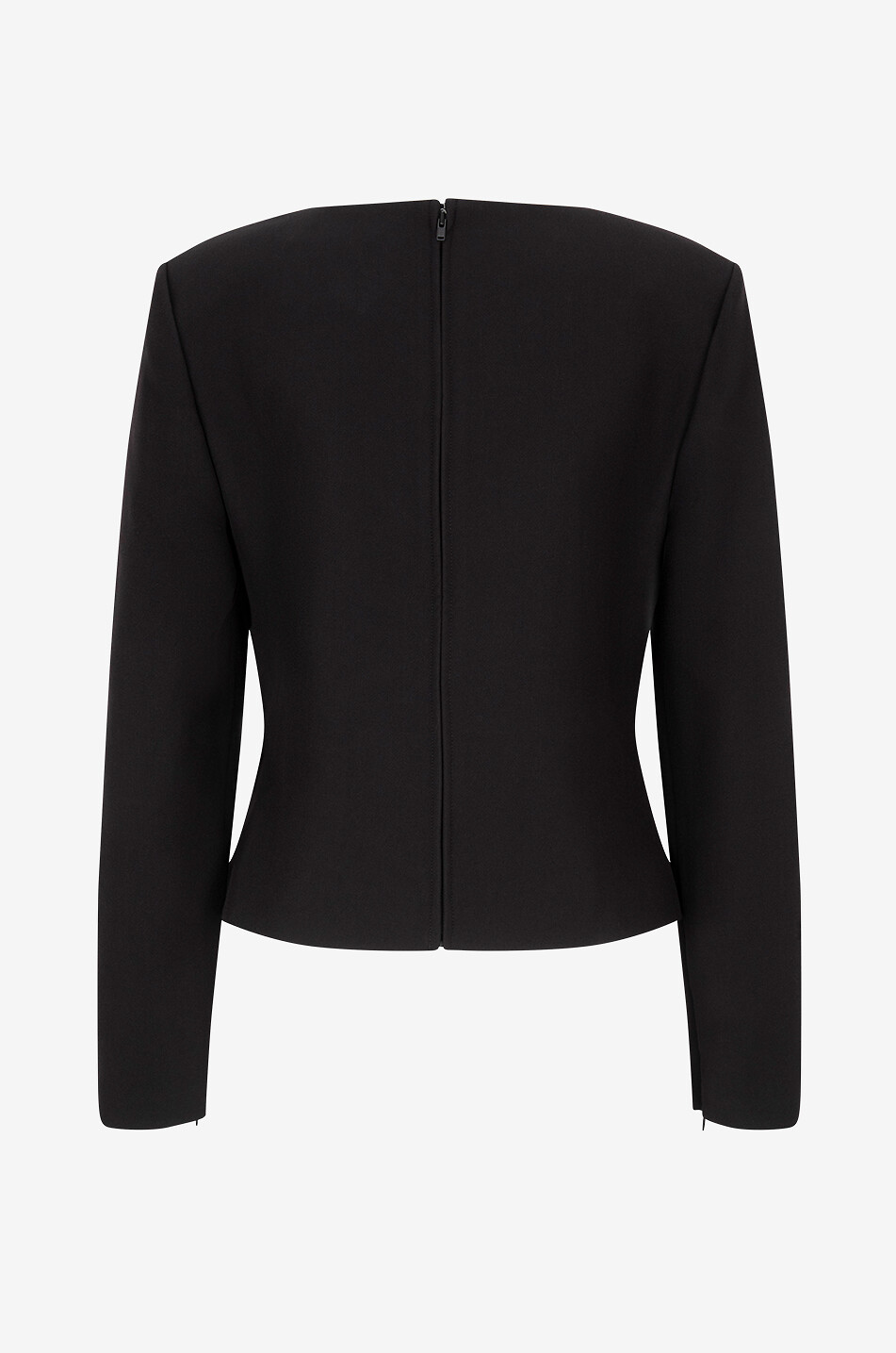 ROLAND MOURET Cinched crepe top with crystal-clad flower Women BLACK 2