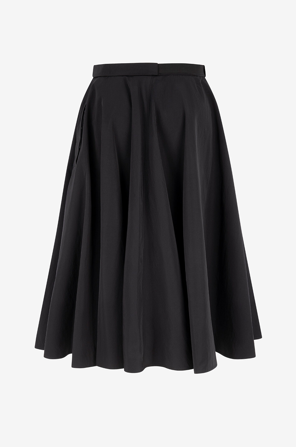 MONCLER Matt Black flared taffeta midi skirt Women BLACK 2