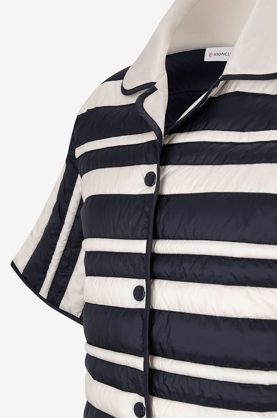 MONCLER Gestreifte Kurzarm-Hemdjacke aus Nylon Damen BUNT 3