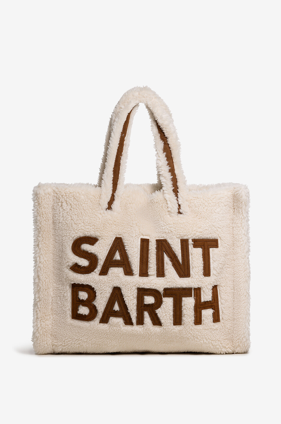 MC2 SAINT BARTH Soft Teddy plush tote bag Women EGGSHELL 1