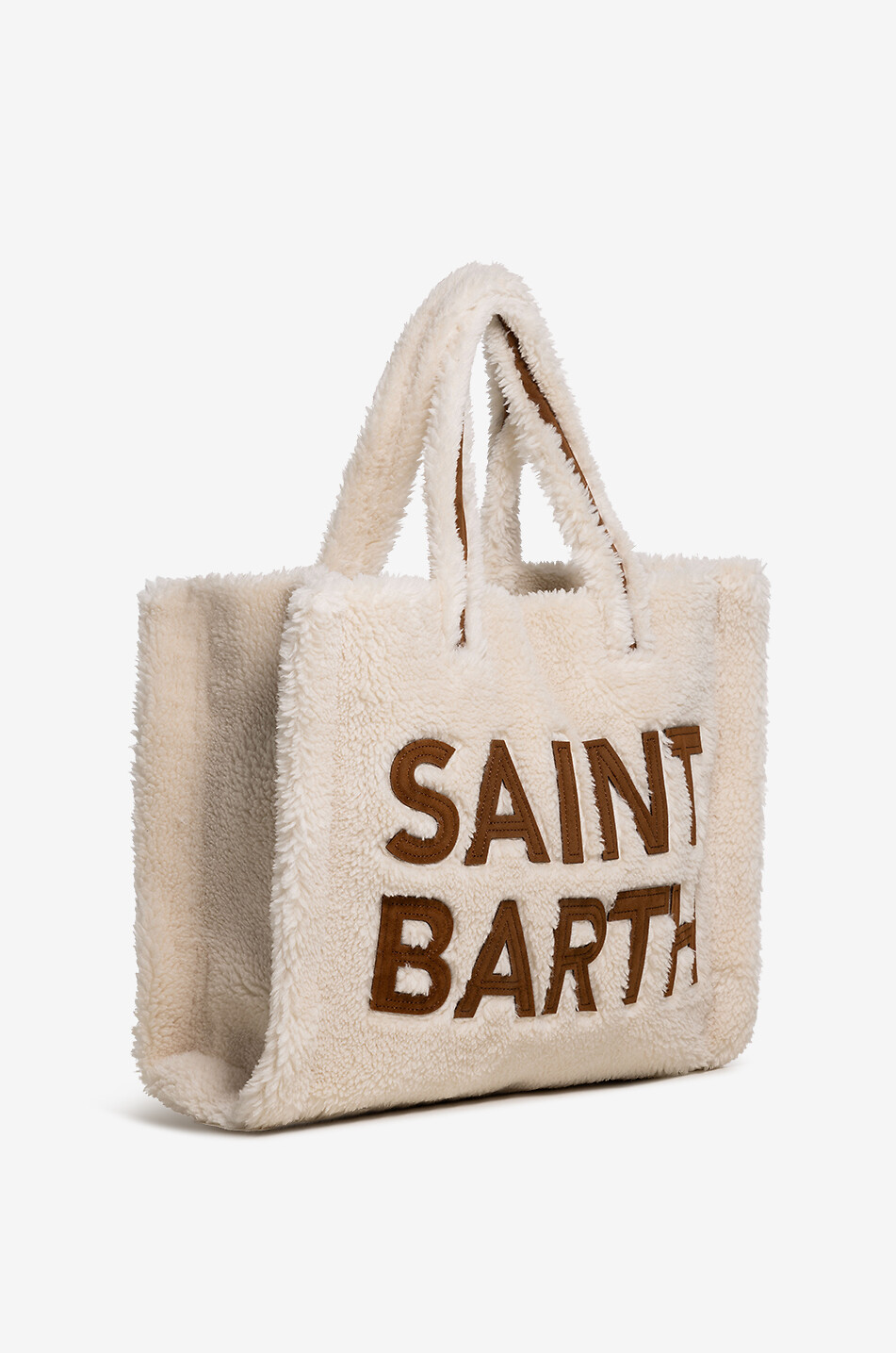 MC2 SAINT BARTH Soft Teddy plush tote bag Women EGGSHELL 2