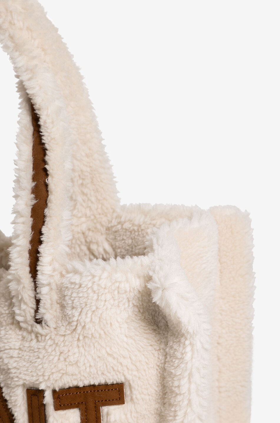 MC2 SAINT BARTH Soft Teddy plush tote bag Women EGGSHELL 5