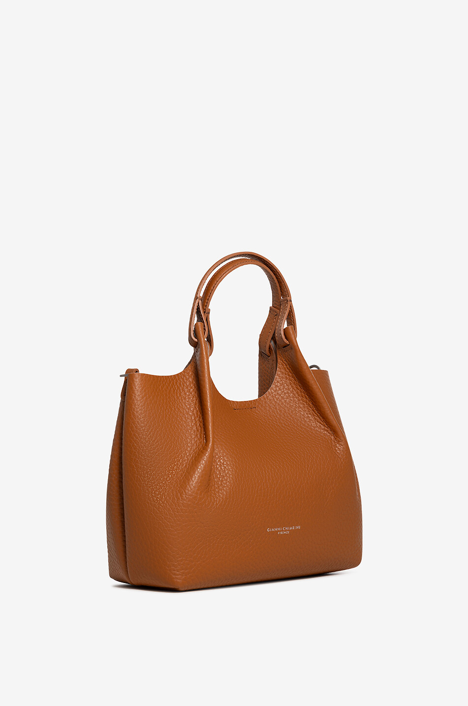 GIANNI CHIARINI Sac à main en cuir grainé Dua Femme MARRON FONCÉ 2