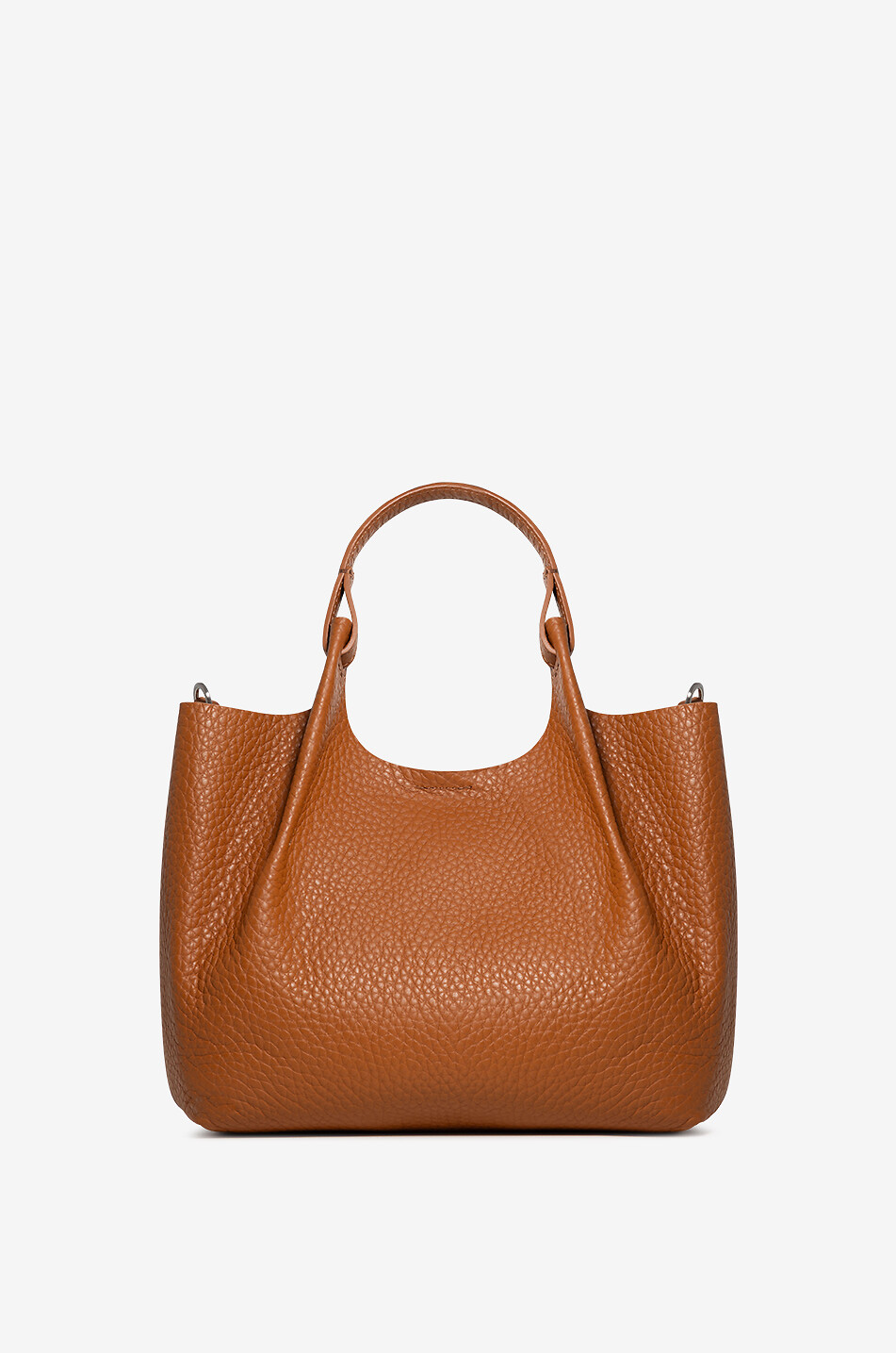 GIANNI CHIARINI Sac à main en cuir grainé Dua Femme MARRON FONCÉ 3