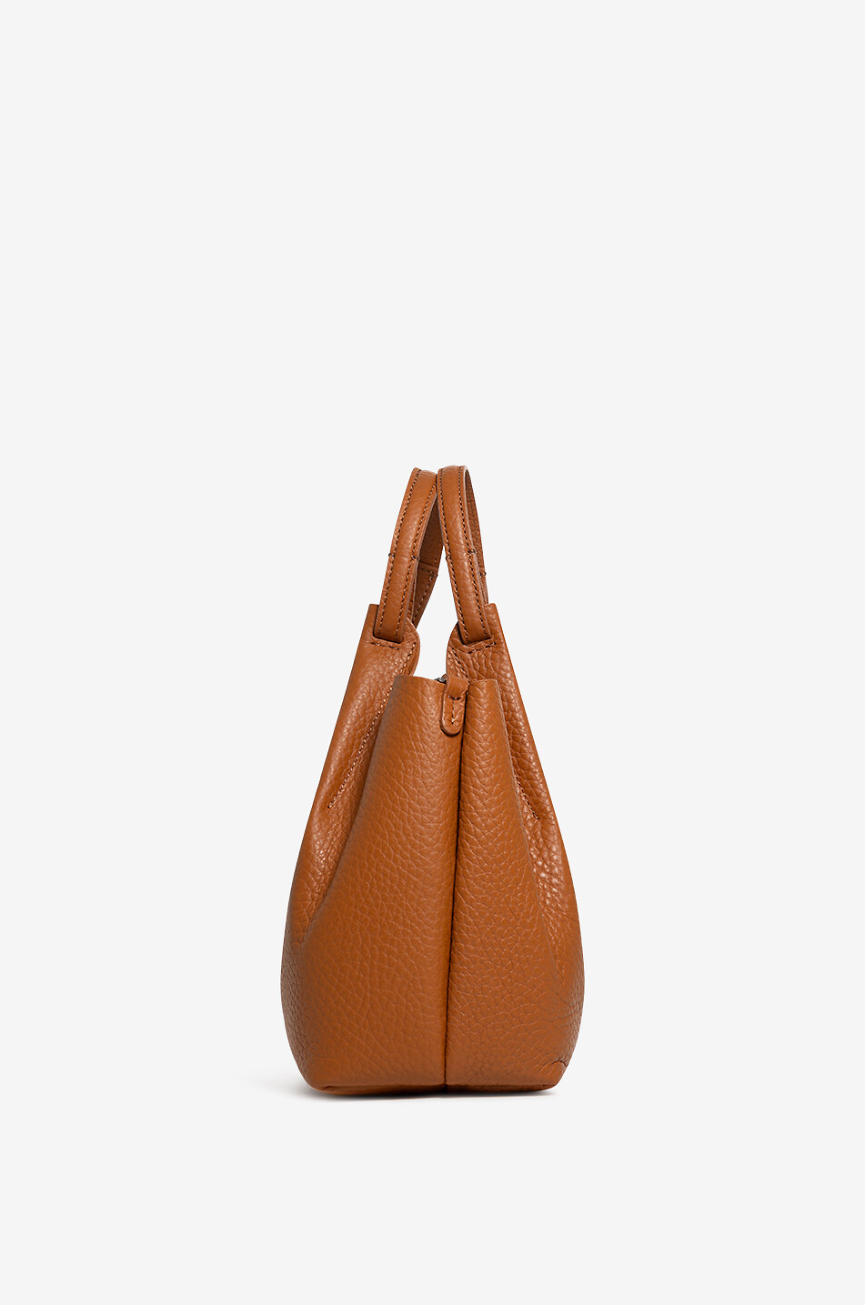 GIANNI CHIARINI Sac à main en cuir grainé Dua Femme MARRON FONCÉ 4