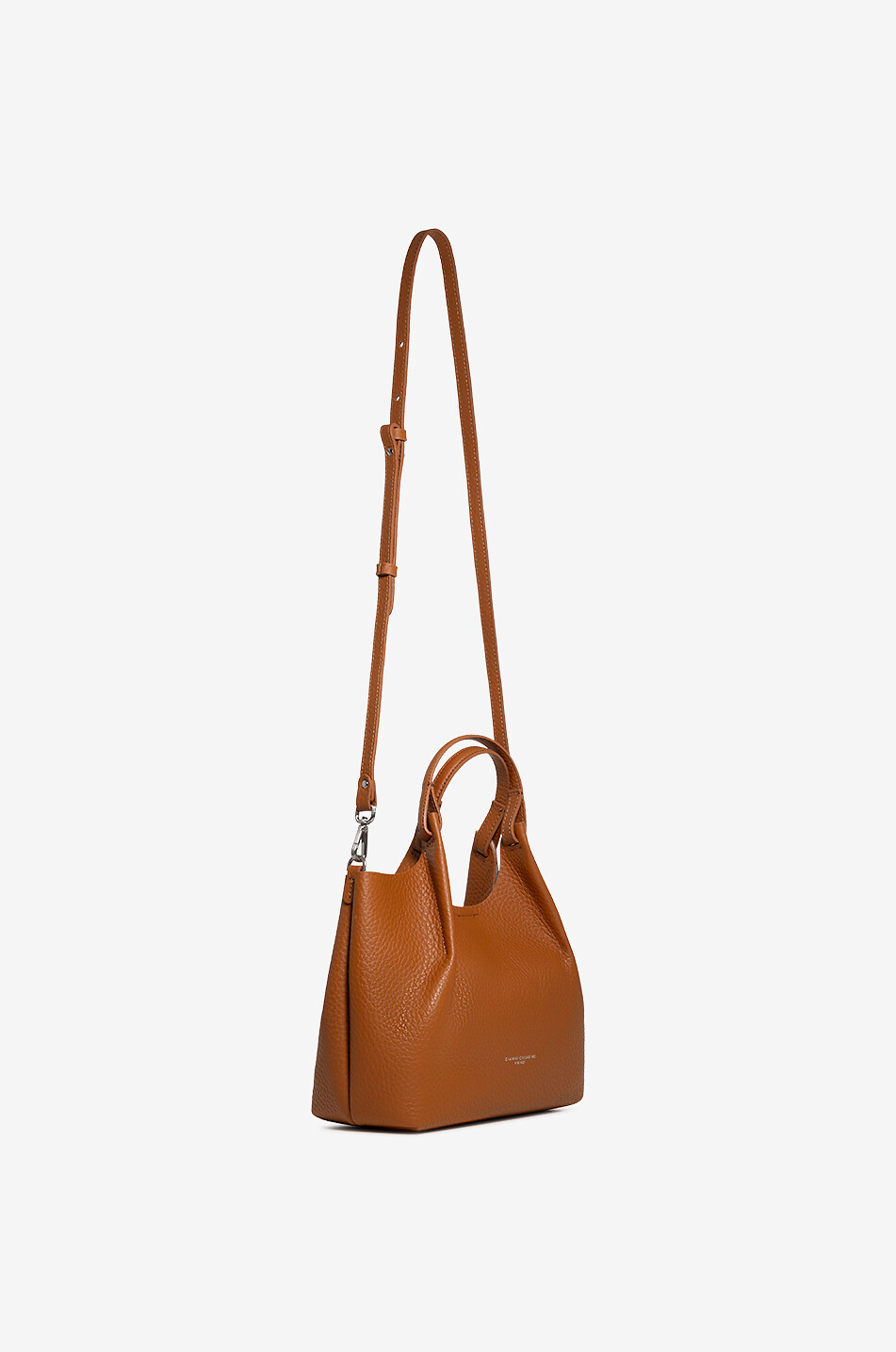 GIANNI CHIARINI Sac à main en cuir grainé Dua Femme MARRON FONCÉ 6