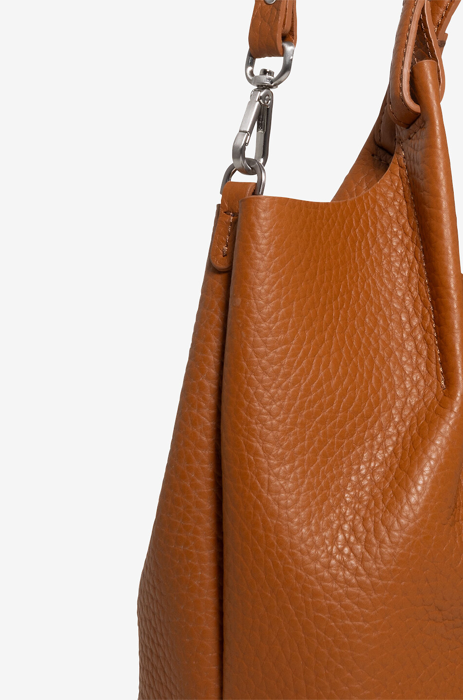 GIANNI CHIARINI Sac à main en cuir grainé Dua Femme MARRON FONCÉ 7