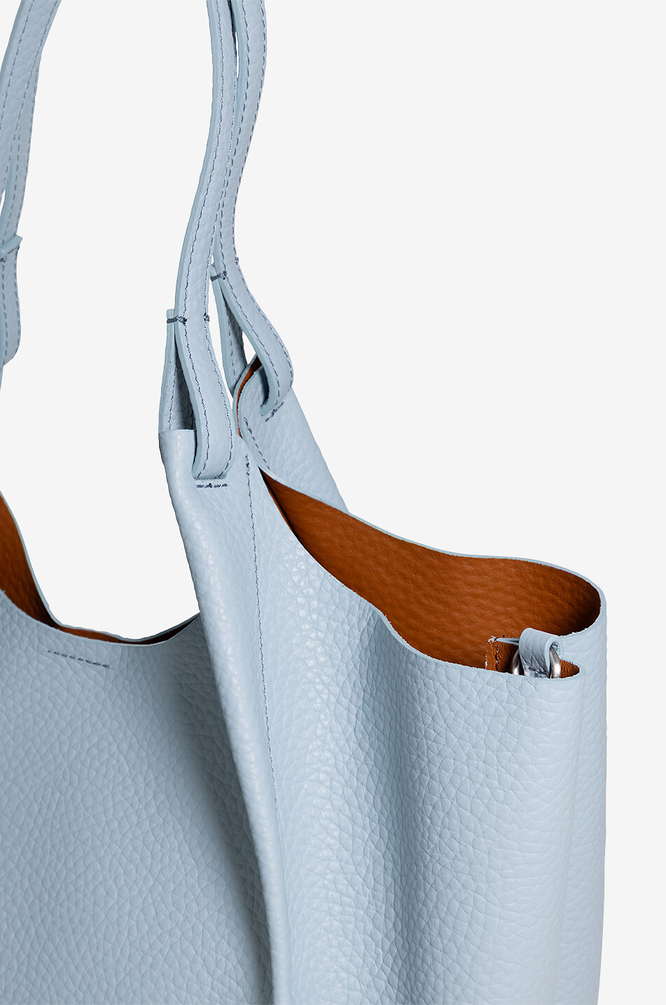 GIANNI CHIARINI Tasche aus genarbtem Leder Dua Damen HELLBLAU 6