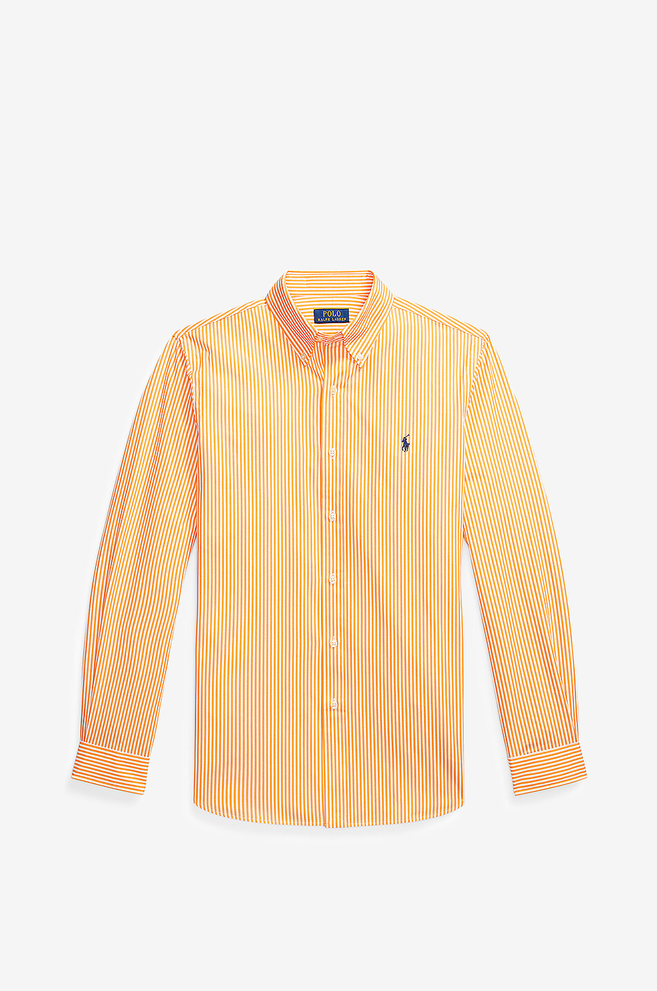 POLO RALPH LAUREN Pony Custom Fit striped long-sleeved shirt Men ORANGE 1