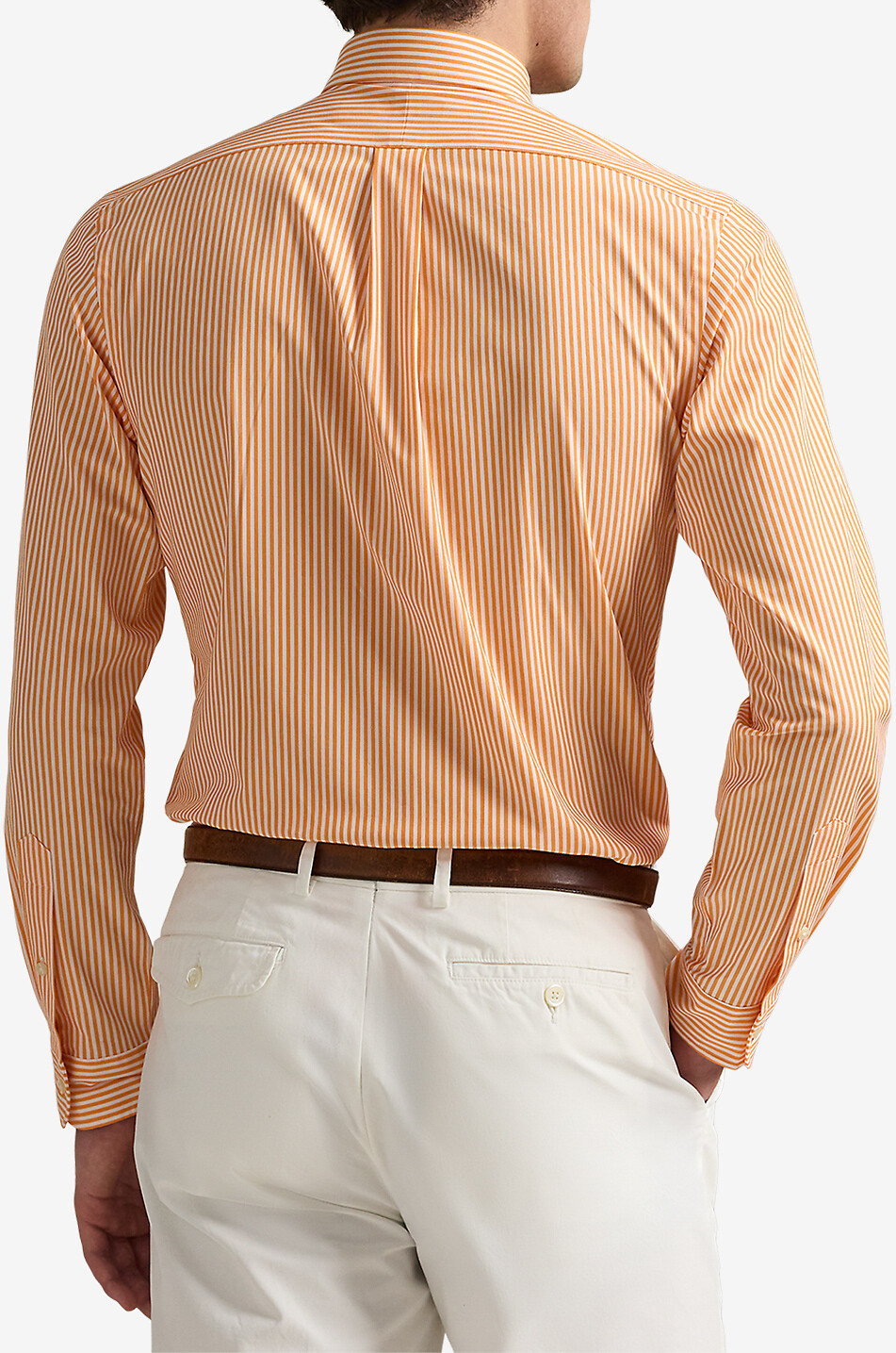 POLO RALPH LAUREN Pony Custom Fit striped long-sleeved shirt Men ORANGE 3