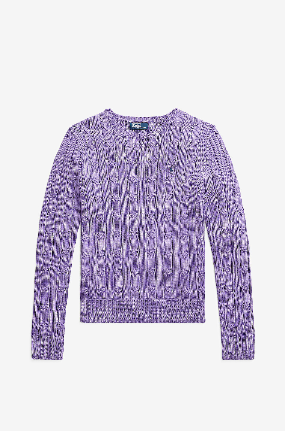 Pony crewneck cable-knit cotton jumper