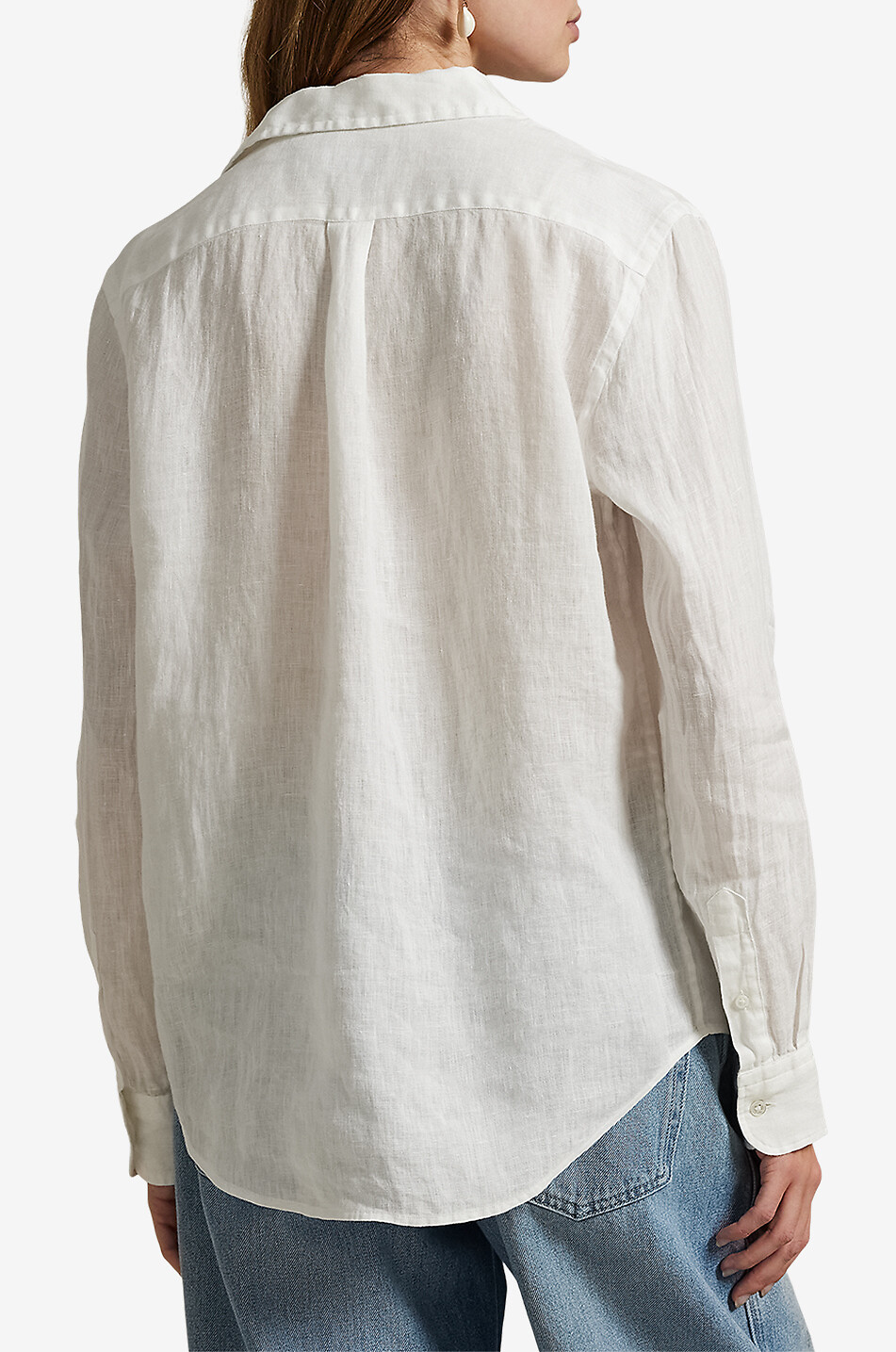 POLO RALPH LAUREN Chemise en lin à manches longues Classic Fit Femme BLANC 3
