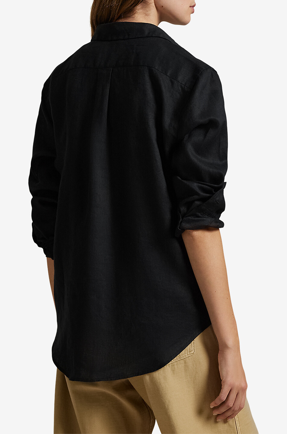 POLO RALPH LAUREN Classic Fit linen long-sleeved shirt Women BLACK 3