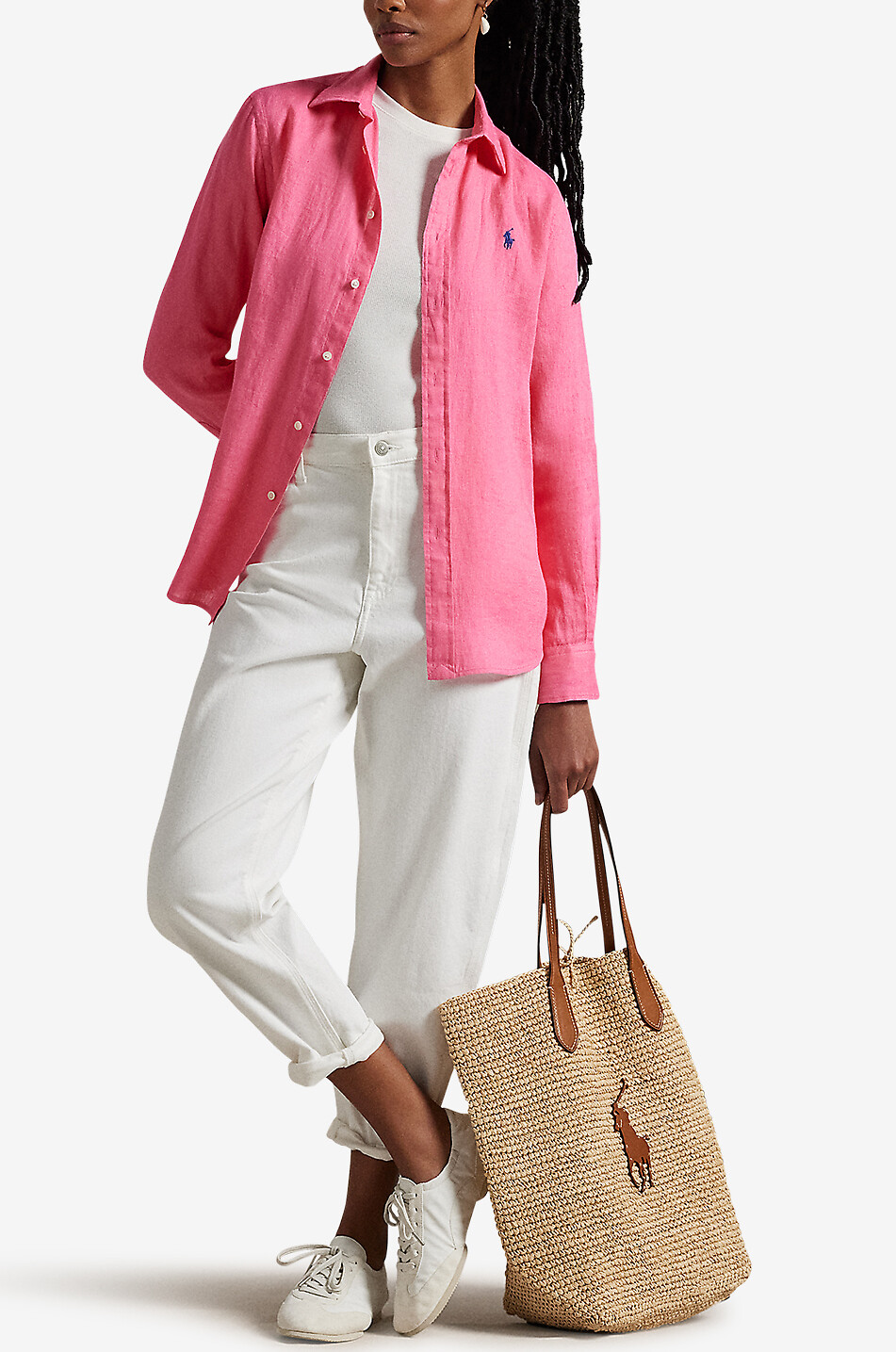 POLO RALPH LAUREN Classic Fit linen long-sleeved shirt Women PINK 5