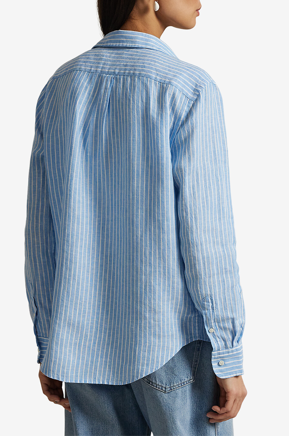 POLO RALPH LAUREN Classic Fit striped linen long-sleeved shirt Women BLUE 3