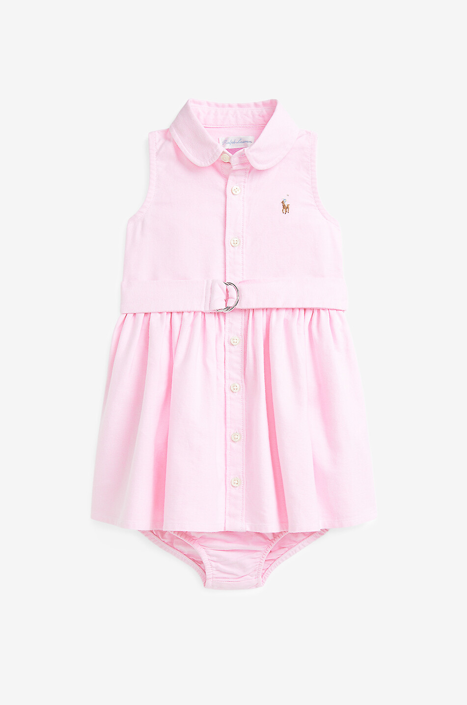 POLO RALPH LAUREN Oxford baby sleeveless shirt dress and bloomers Baby PINK 1
