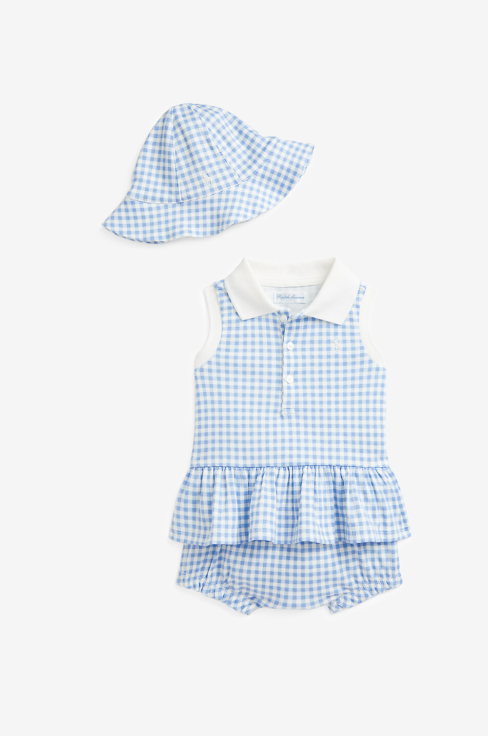 POLO RALPH LAUREN Ensemble bébé en jersey à carreaux vichy Pony Bébé BLEU 1