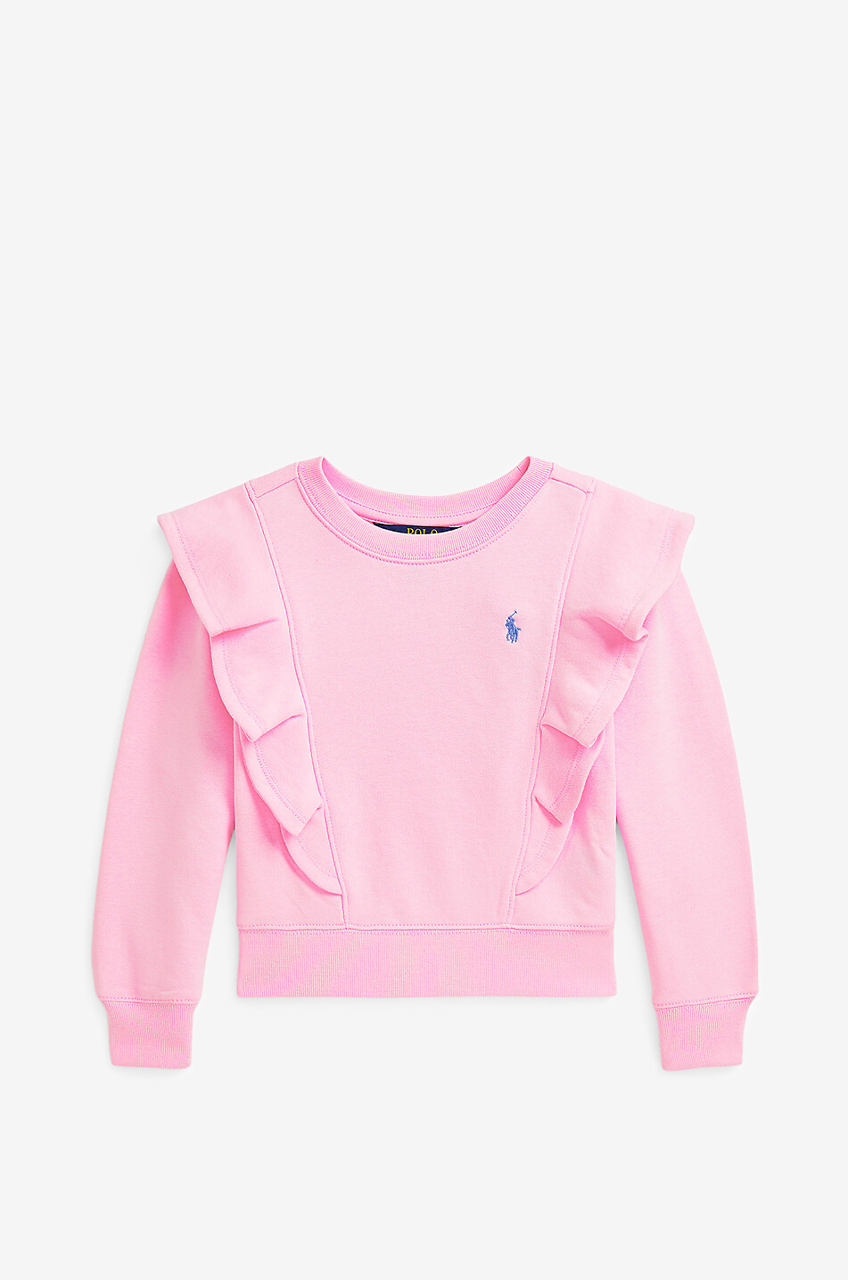 Pony ruffled girls' crewneck sweatshirt