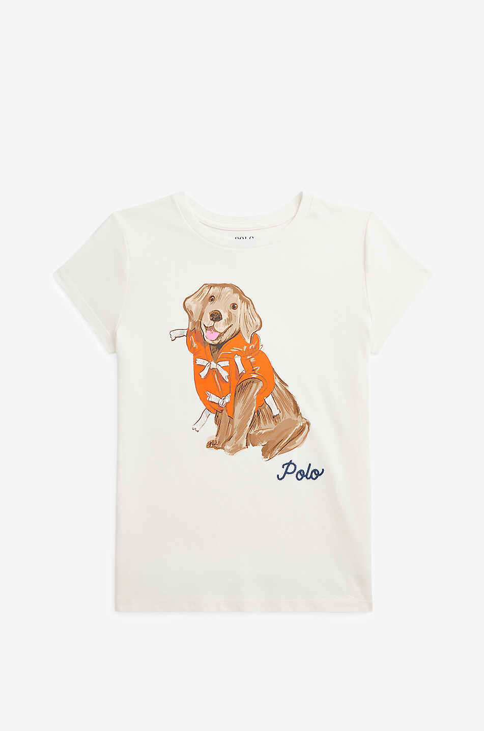 POLO RALPH LAUREN Mädchen-Kurzarm-T-Shirt Dog Print Mädchen CREMEFARBEN 1