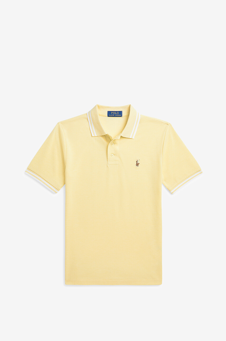 Kurzarm-Jungen-Polohemd mit Streifen Pony