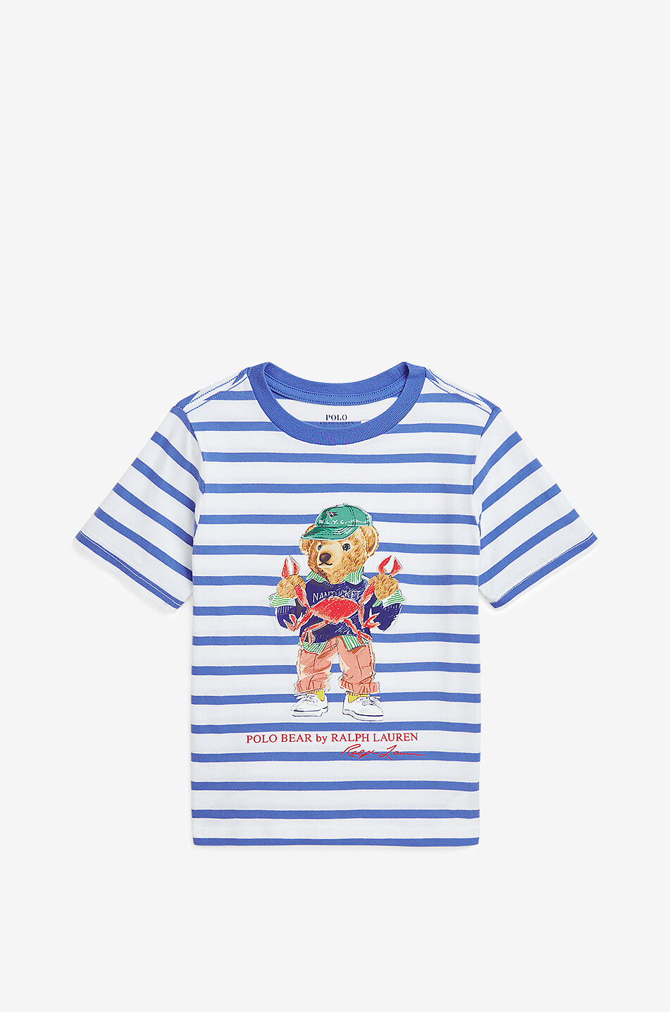 POLO RALPH LAUREN Seaside Polo Bear striped boys' T-shirt Boy BLUE 1