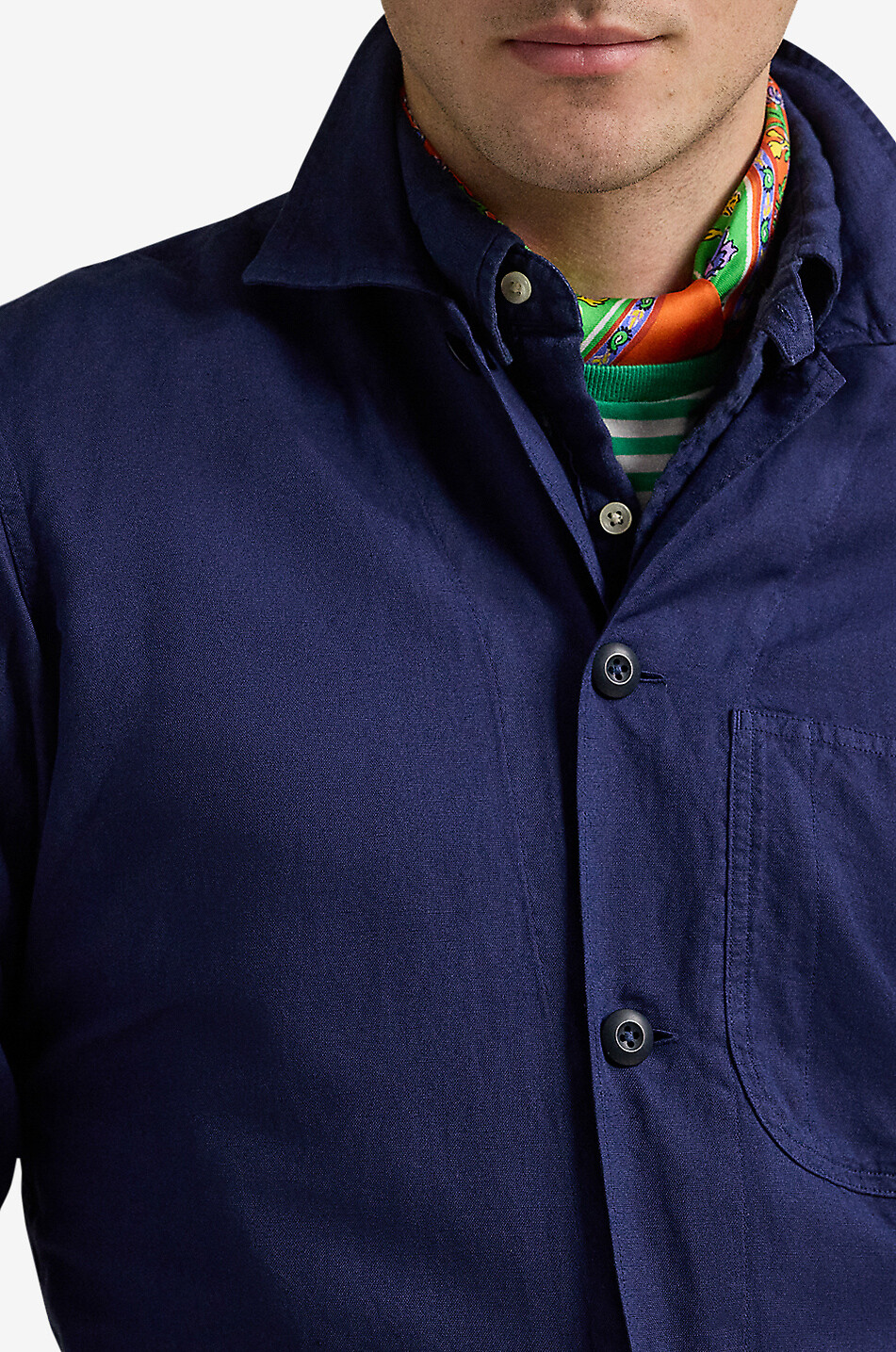 POLO RALPH LAUREN Surchemise en coton et lin Homme BLEU FONCE 5