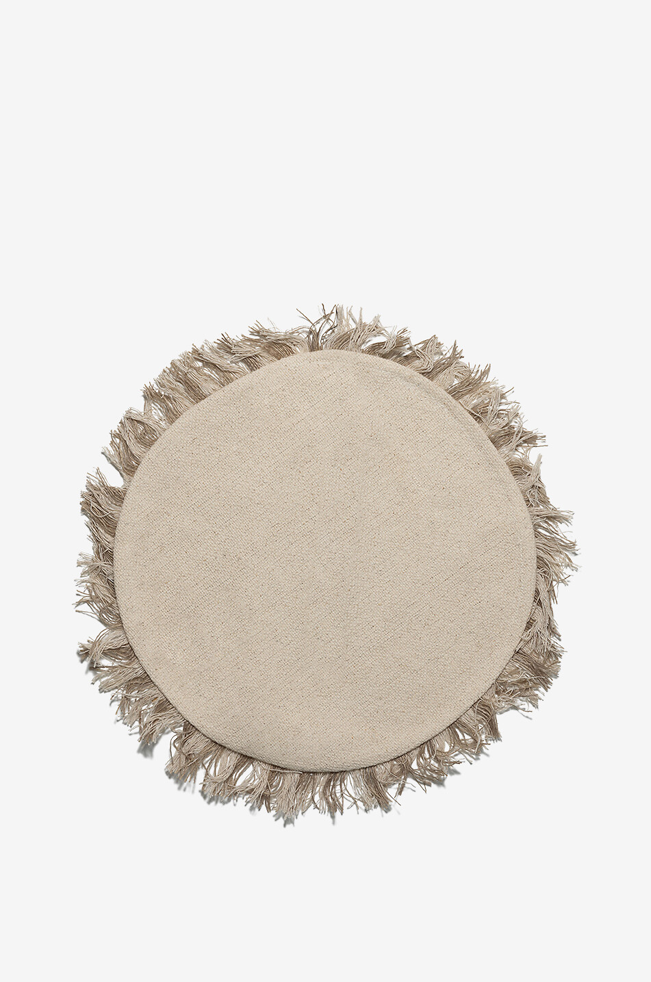 JF. THE REBORN HOME Rundes Tischset mit Fransen Haus BEIGE 1