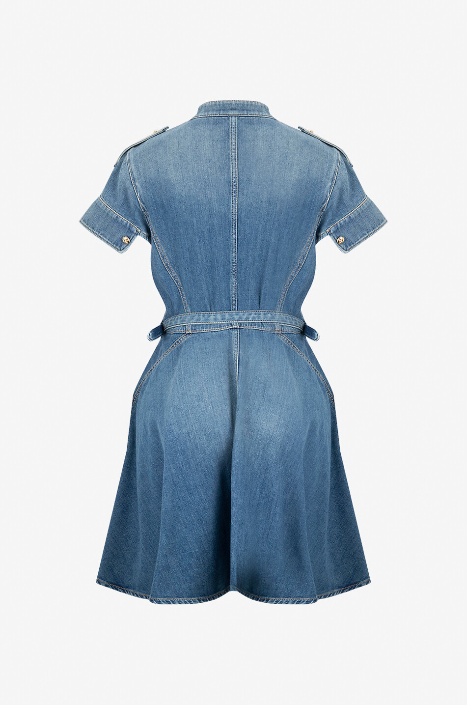 ALEXANDER McQUEEN Mini robe chemise en denim Stone Washed Femme BLEU 2