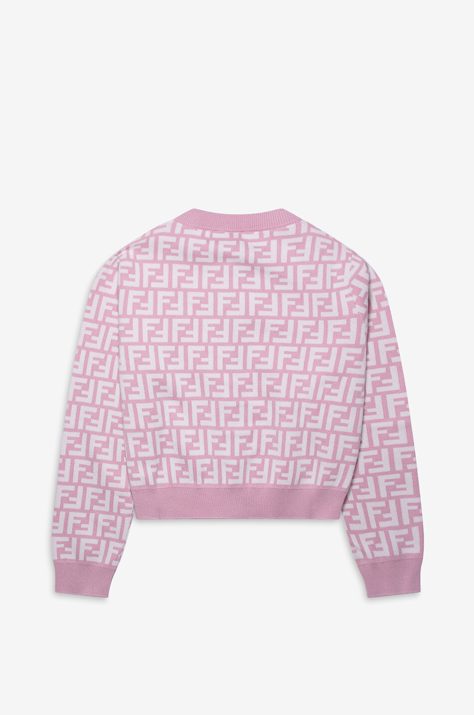 FENDI FF jacquard knit girls' cardigan Girl PINK 2
