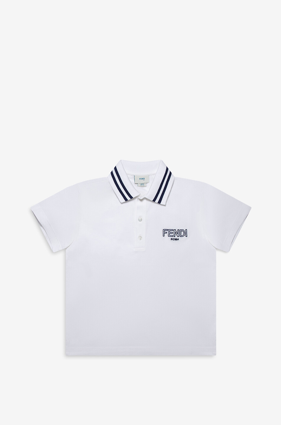 FENDI Fendi-embroidered boys' short-sleeve jersey polo shirt Boy WHITE 1