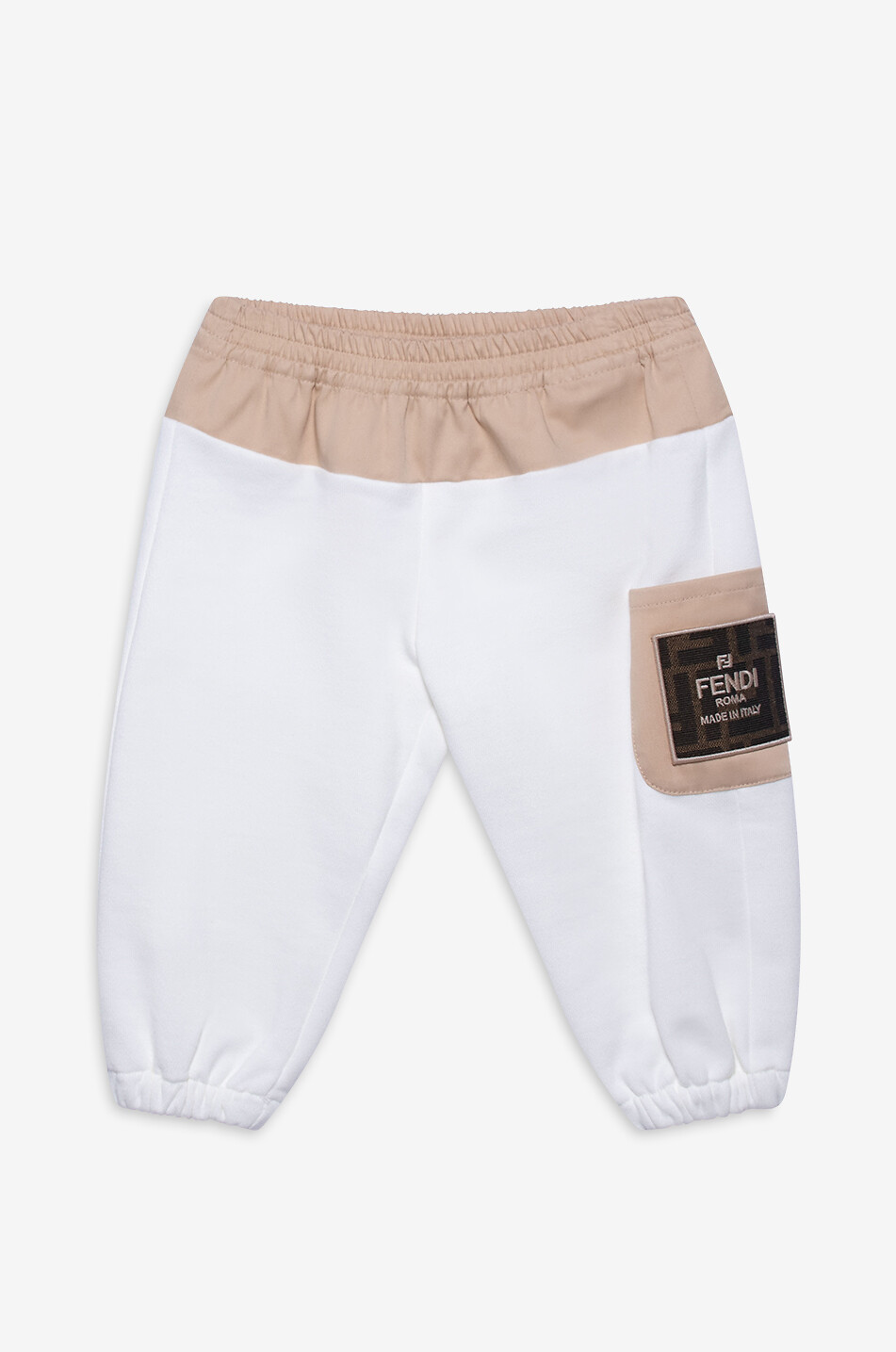 FENDI Pantalon de jogging bi-matière bébé FF Bébé BLANC 1