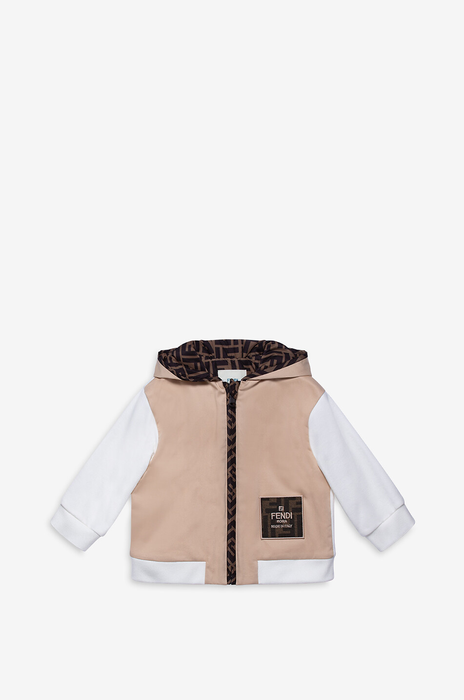 Baby-Materialmix-Jacke mit Kapuze FF