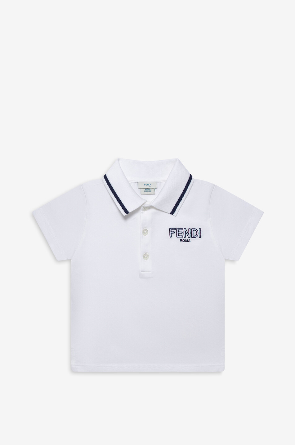 FENDI Fendi-embroidered baby short-sleeve jersey polo shirt Baby WHITE 1