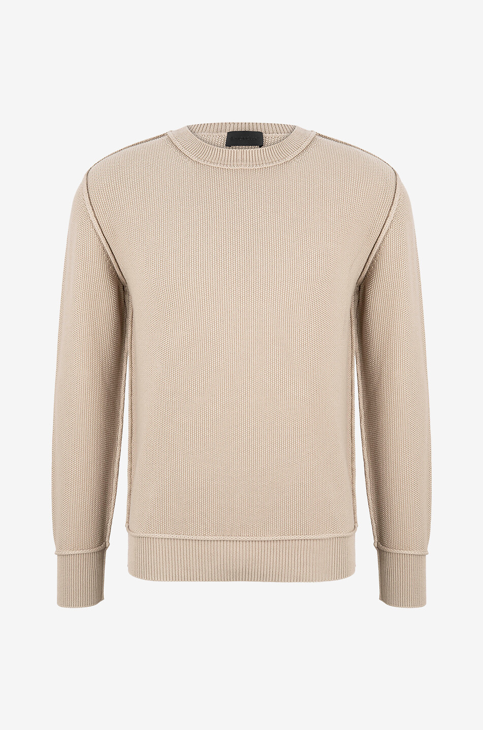 MONCLER Matt Black rice knit cotton jumper Men BEIGE 1