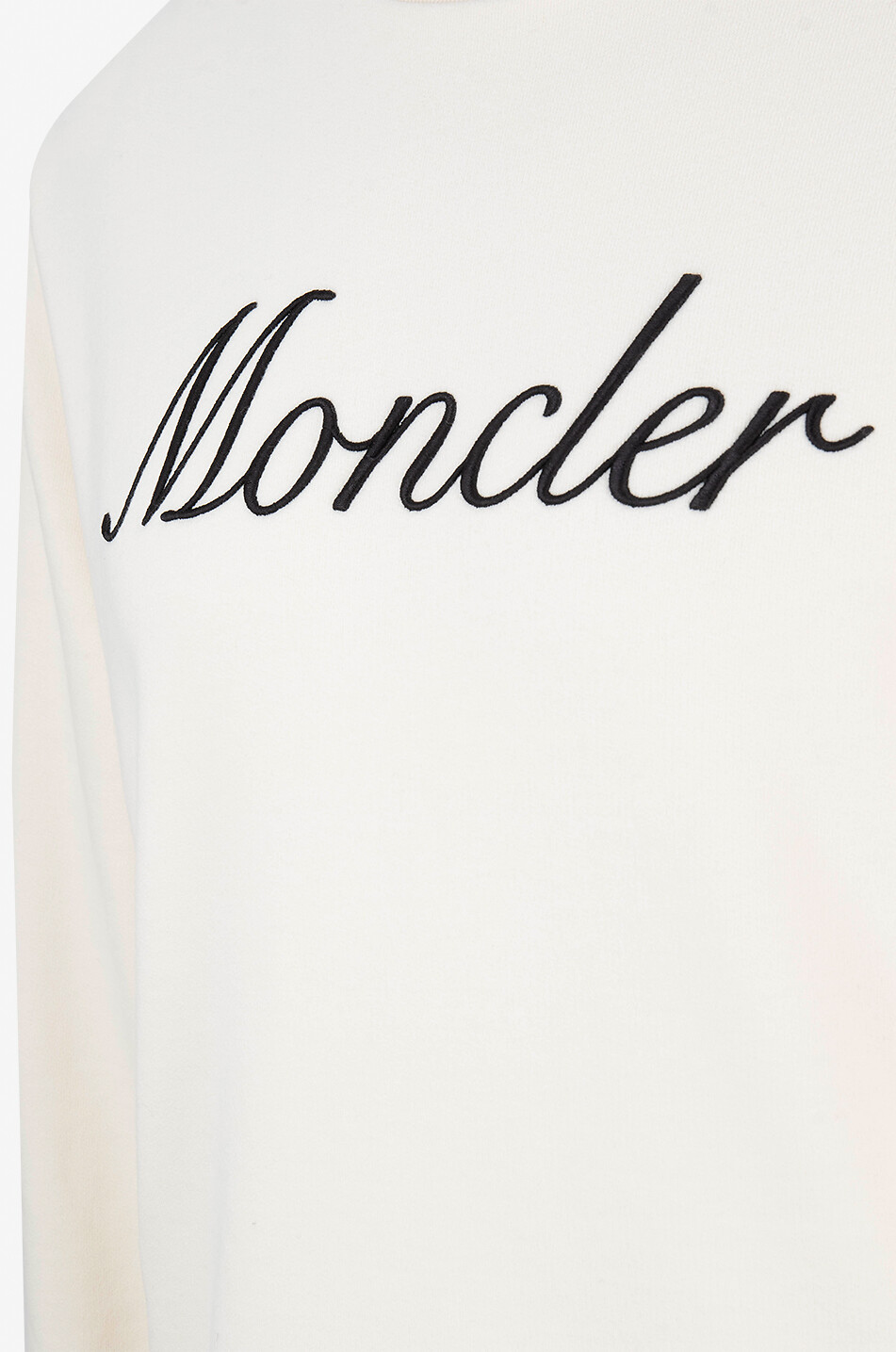 MONCLER Rundhals-Sweatshirt mit Logostickerei Script Herren WEISS 3