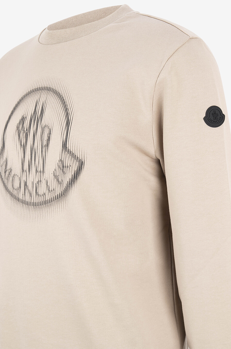 MONCLER Blurred logo adorned crewneck sweatshirt Men BEIGE 3