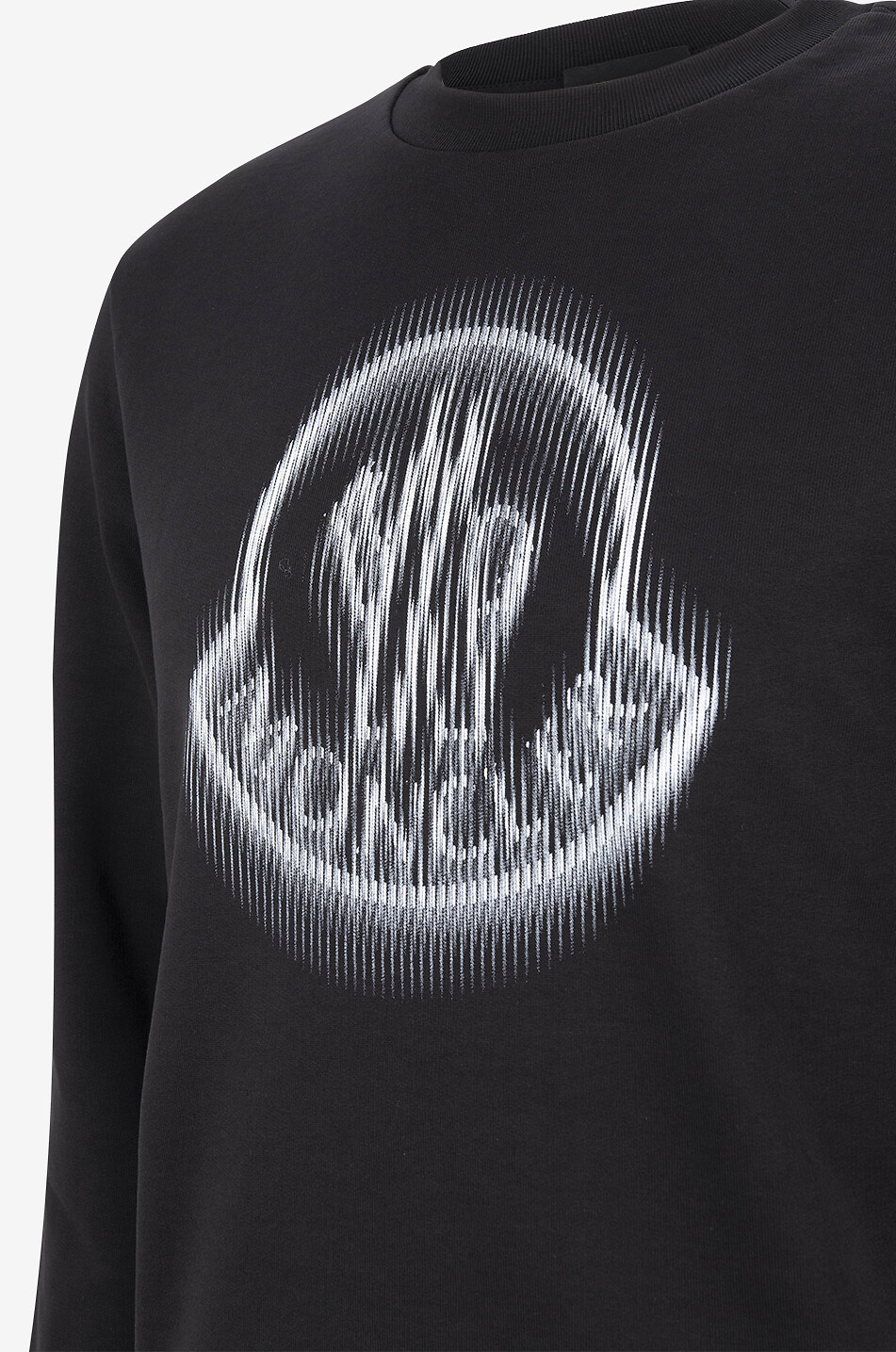 MONCLER Blurred logo adorned crewneck sweatshirt Men BLACK 3