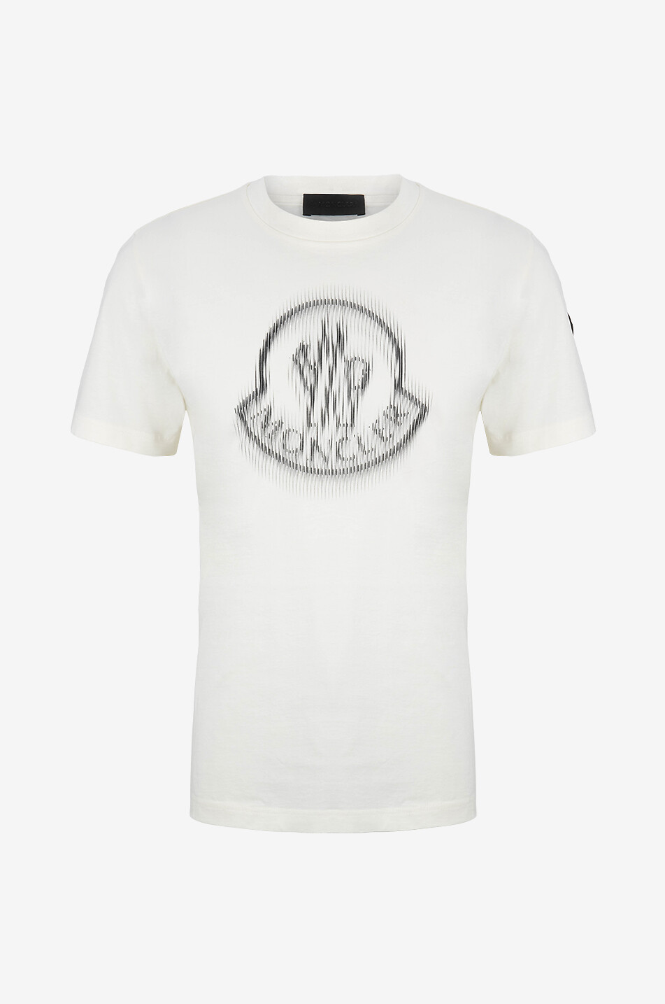 MONCLER Kurzarm-T-Shirt mit verschwommenem Logo Herren WEISS 1